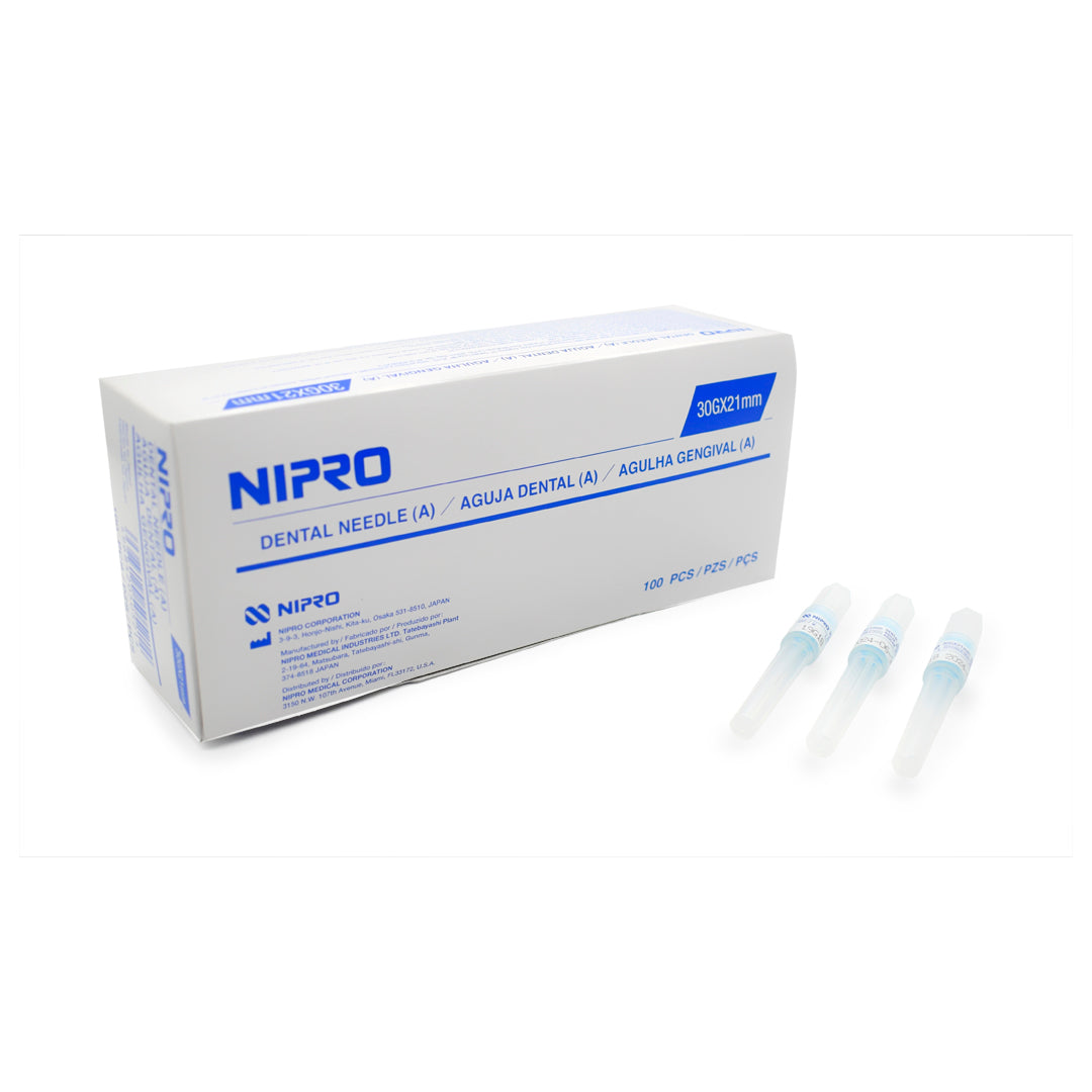 Aguja Dental 30G x 21mm x 100 pcs. NIPRO.