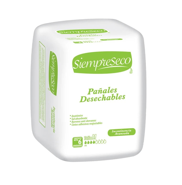 Pañales Siempre seco paquete 6 uds talla G