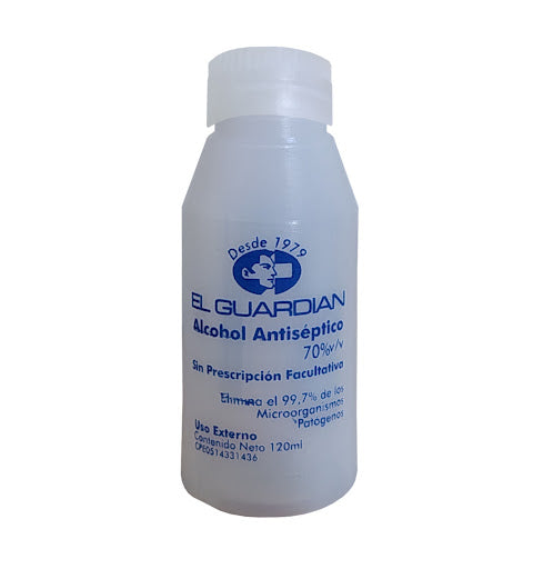 Alcohol Antiséptico al 70% x 120 Ml. EL GUARDIAN.