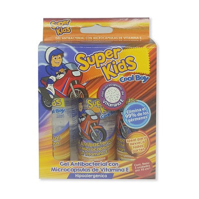 Gel antibacterial con microcápsulas de vitamina E (hipoalergénico) SUPER KIDS