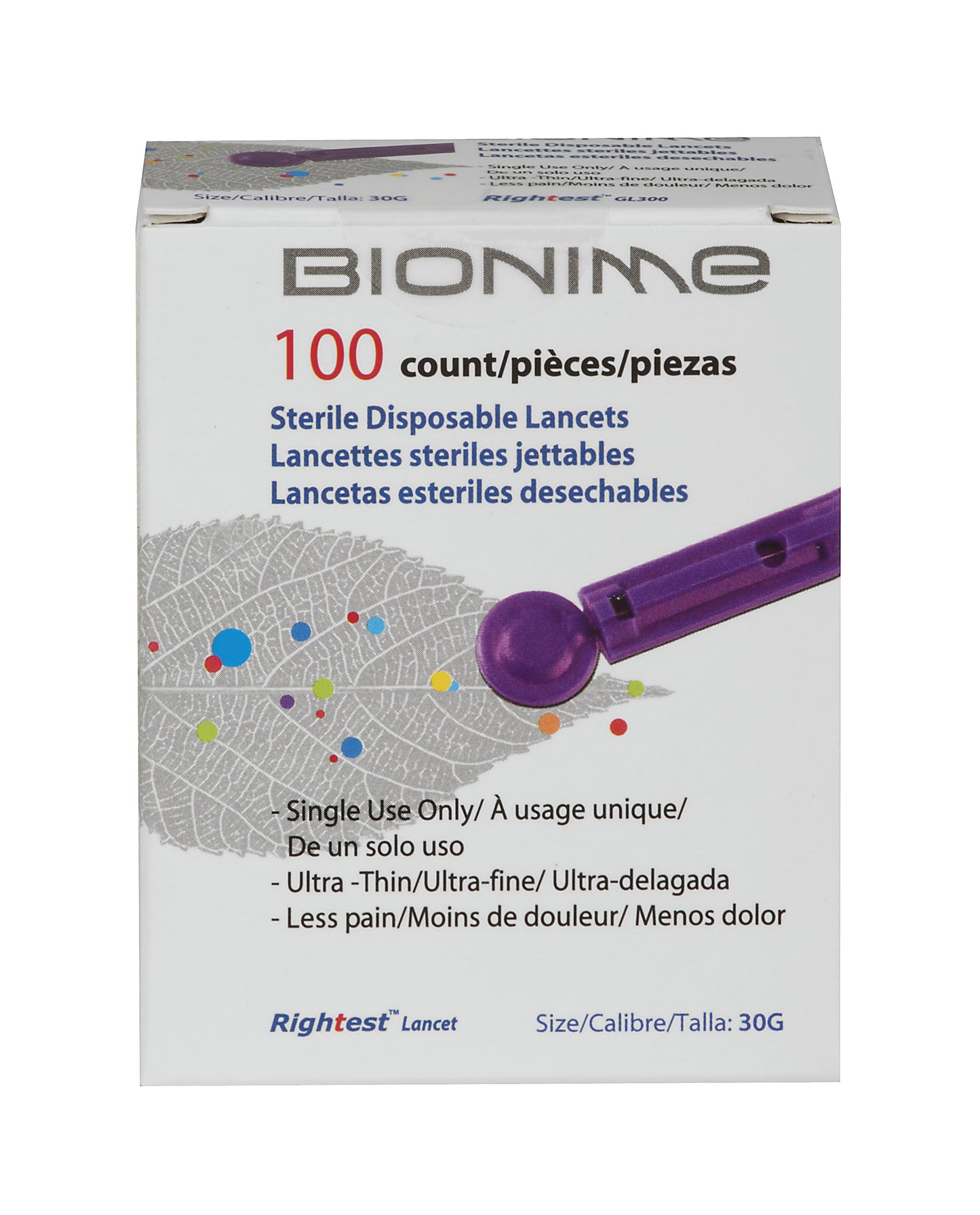 Caja de lancetas de 100 unidades BIONIME