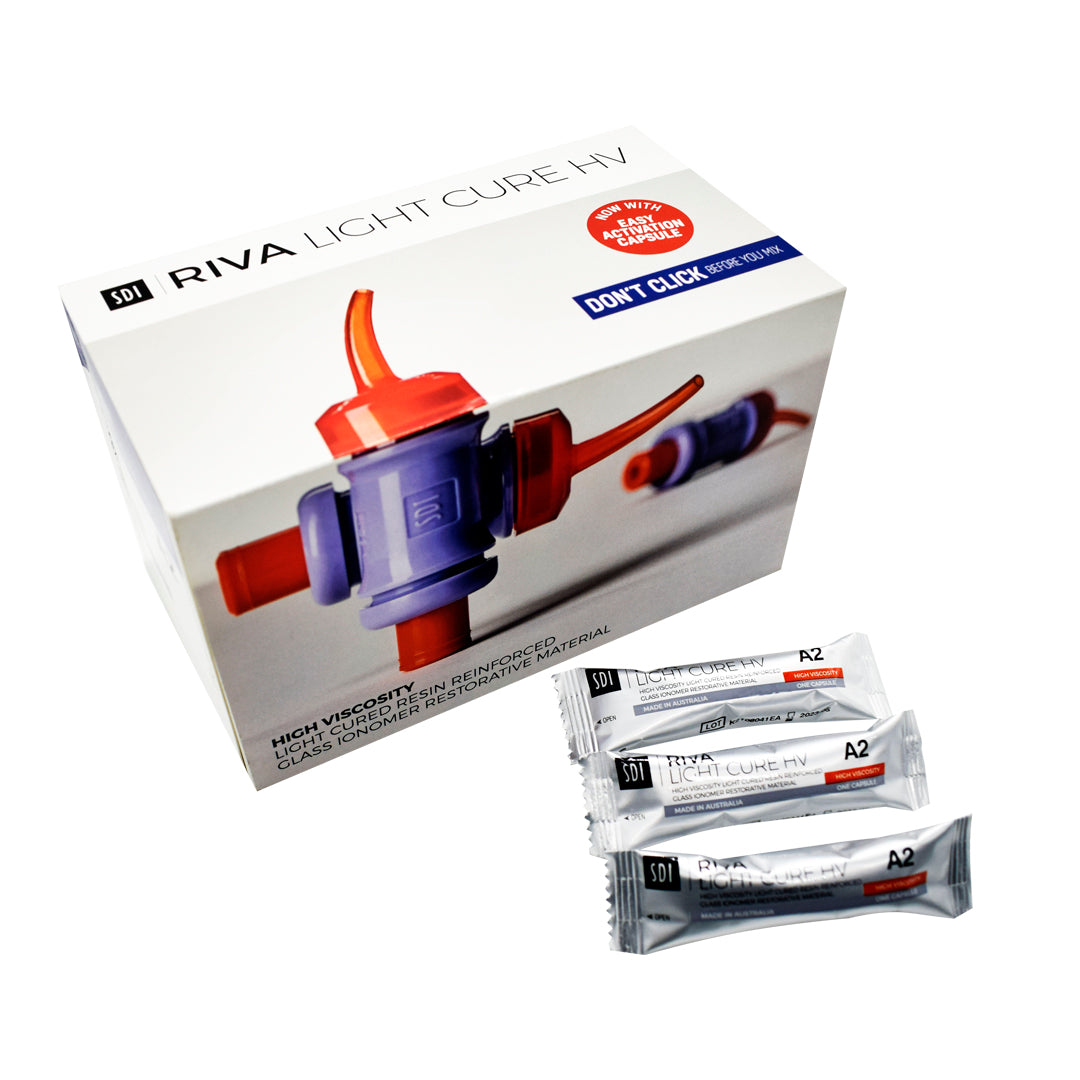 Ionómero de vidrio A2 x 50 RIVA LIGHT CURE HV SDI