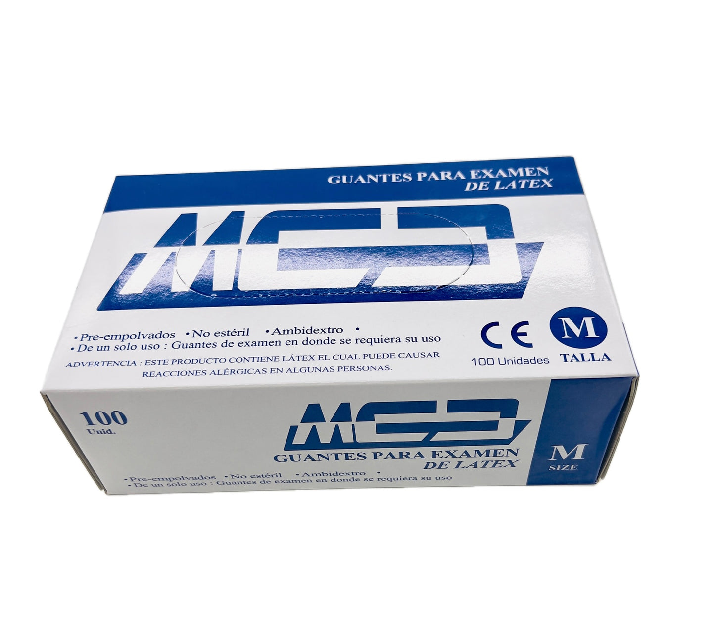 Guantes para examen de látex caja 100 unidades Talla M MCD