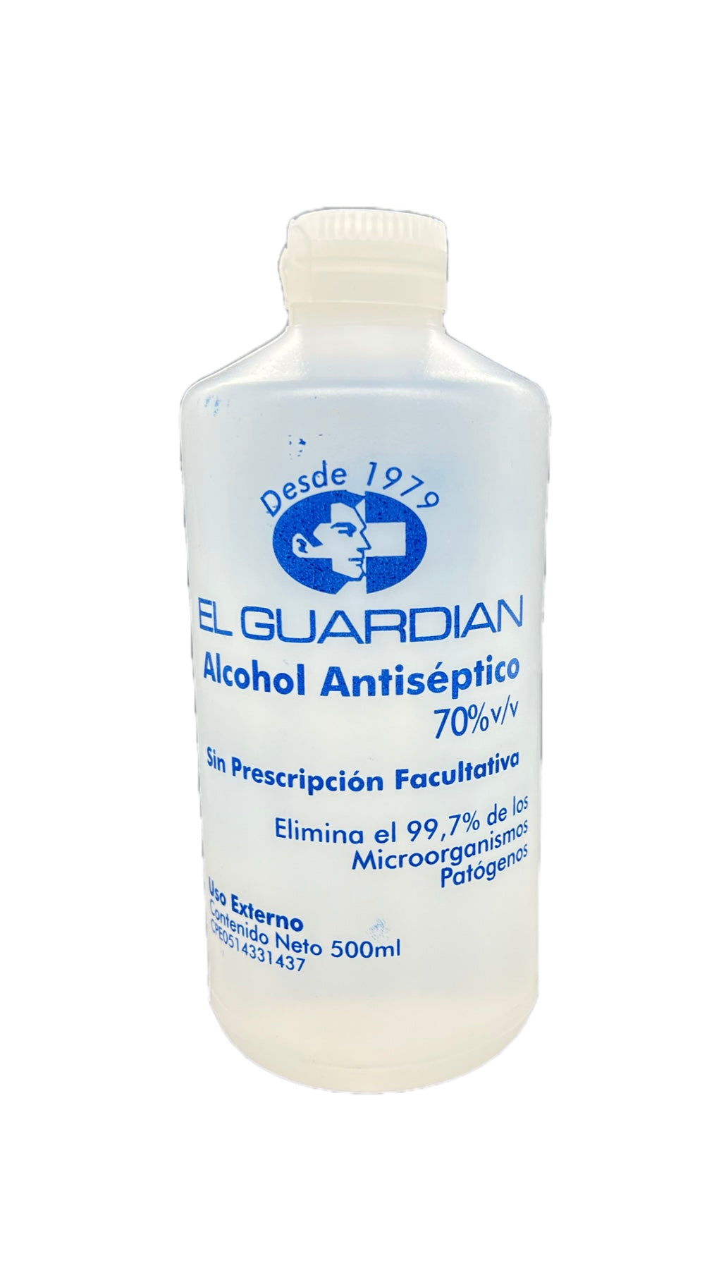 Alcohol Antiséptico al 70% 500 Ml. EL GUARDIAN.