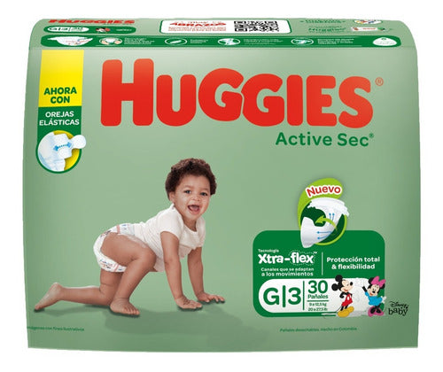 Pañal active sec talla G x 30 uds HUGGIES®